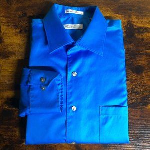 MEN'S BLUE KENNETH COLE BUTTON DOWN DRESS SHIRT - 16 32/33